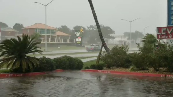 The first tropical squall from Hurricane Nate just blew through Biloxi, MS. 
