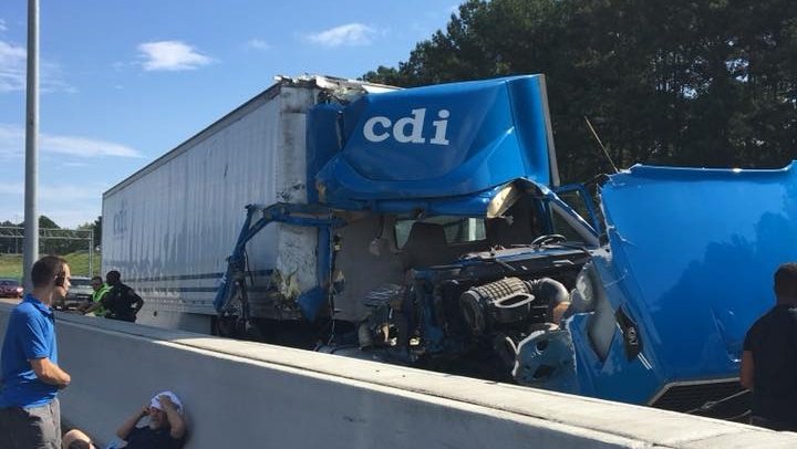 A big rig wreck delayed traffic on Interstate 55 southbound near Byram Monday afternoon. Officials say two big rigs ran into each other between the Elton Road exit and the Byram exit on Interstate 55 South shortly before the noon hour.