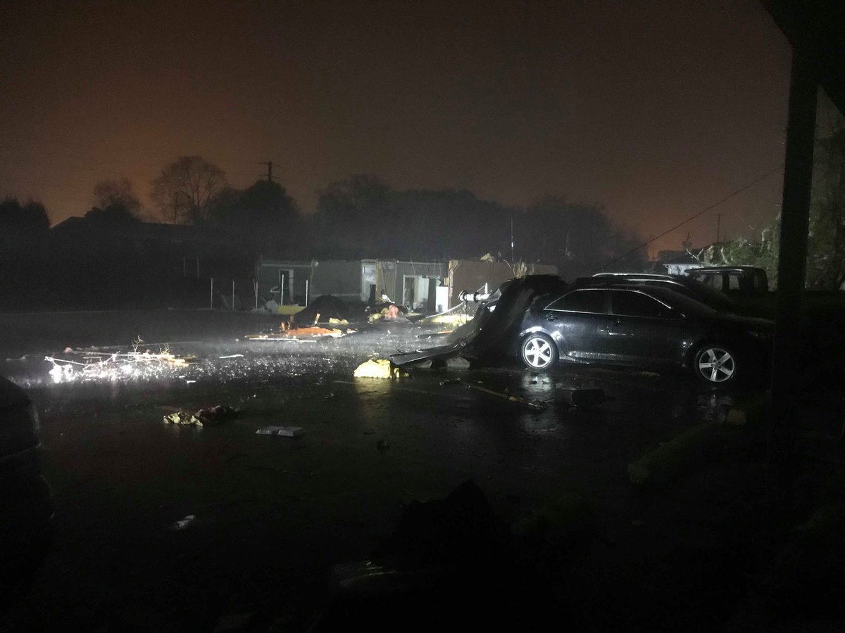 Laurel, MS Tornado Damage earlier from NMSCAS  Chaser Josh Kern